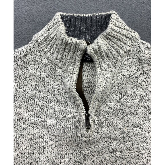 Chaps Ralph Lauren Quarter Zip Mock Turtleneck Knit Sweater Men’s Size S/P Gray - Picture 3 of 16